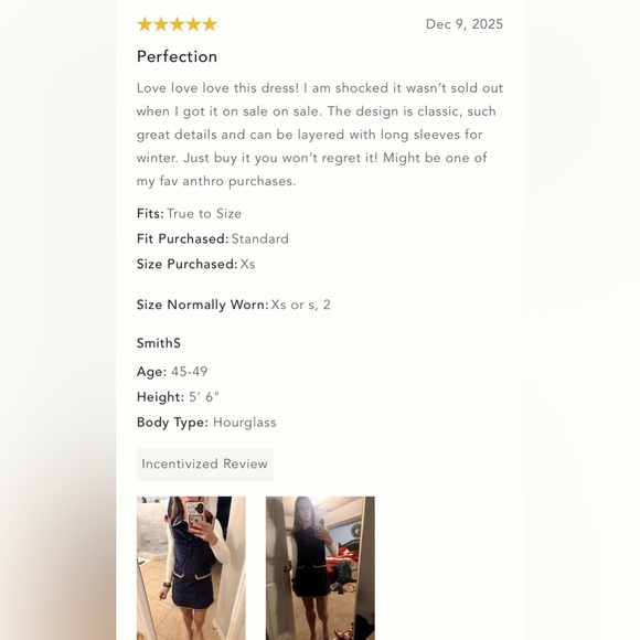 NWT By Anthropologie Size XL Collared Corduroy Mini Dress - Picture 4 of 12